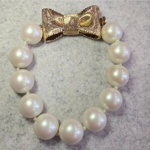 🐢 Kate Spade Gold Bow + Pearl Bracelet 🥰🥰😍